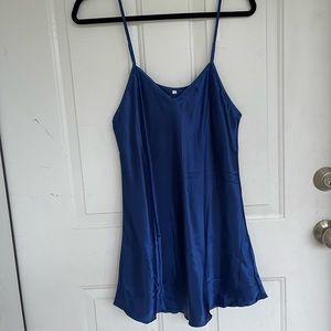 Royal Blue Silk Sleepwear Dress